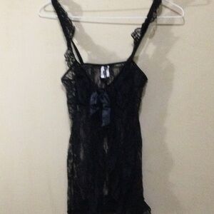 Adore Me Black Lace Chemise